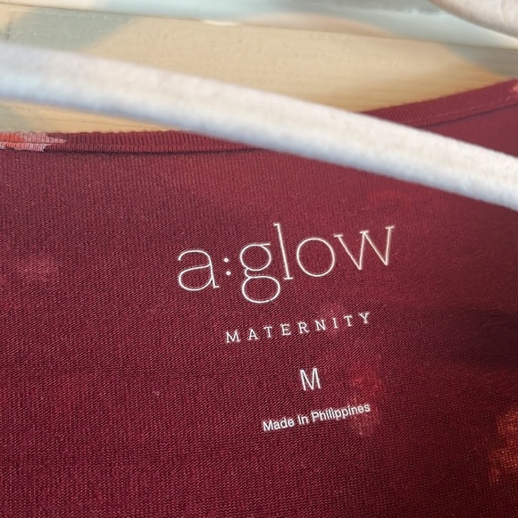 A•glow Floral maternity dress sz small faux wrap - Picture 2 of 4